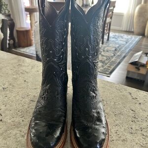 Lucchese ostrich cowboy boots 6/12
